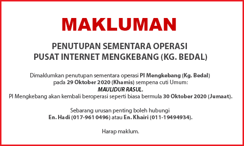NOTIS PENUTUPAN PI MENGKEBANG
