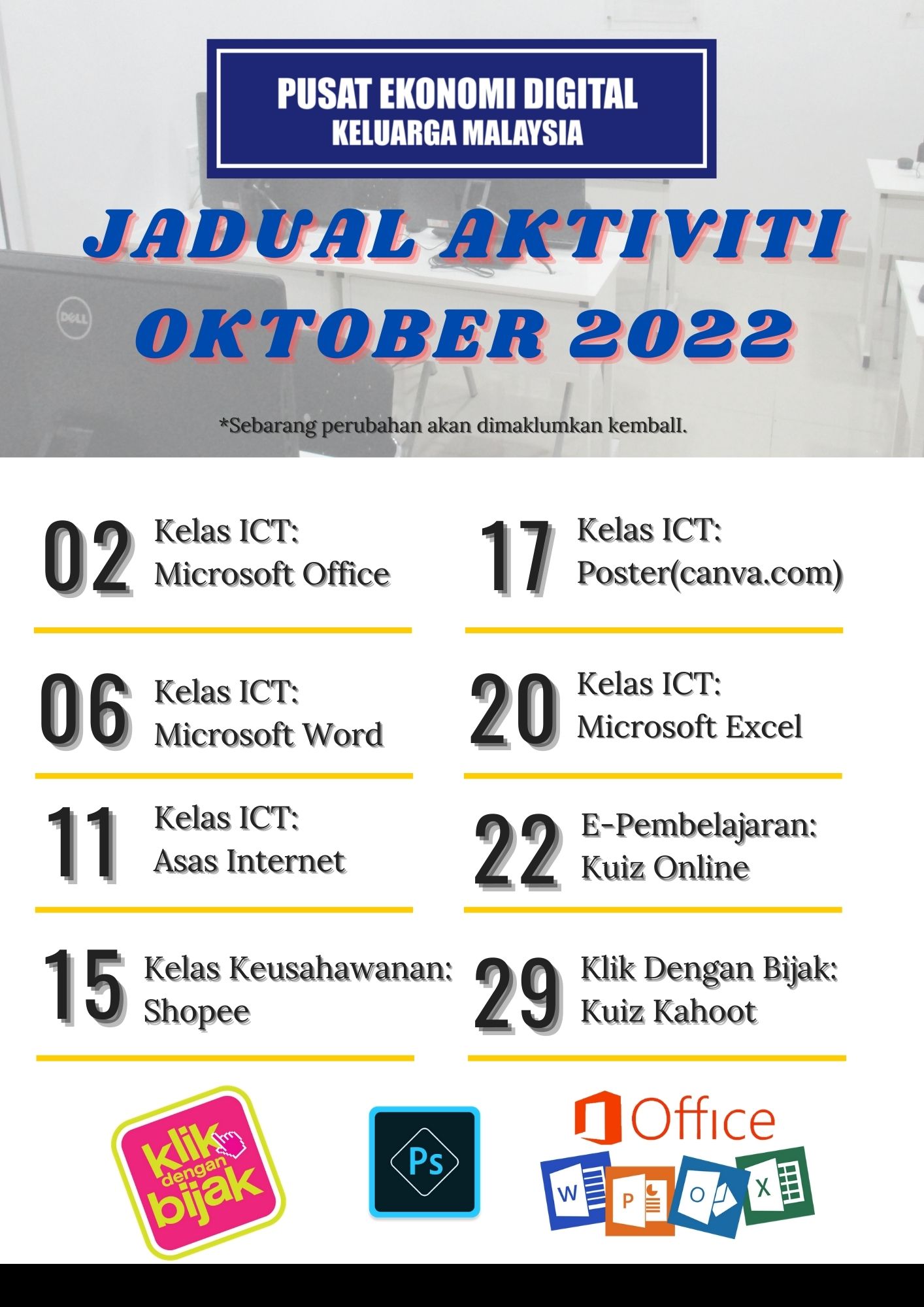 October TimeTable