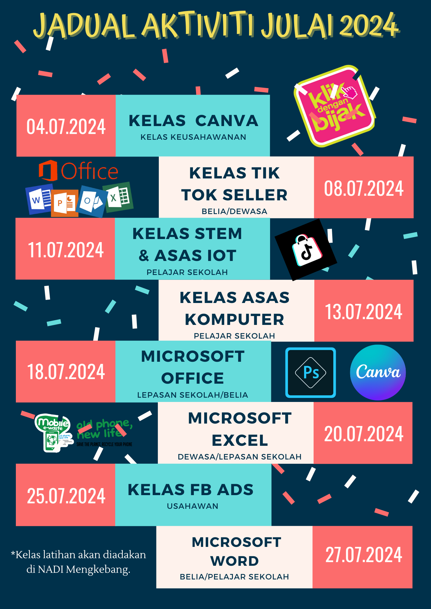 JADUAL AKTIVITI JULAI 2024